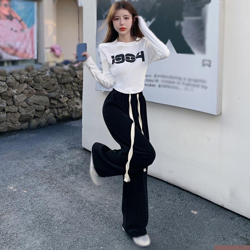 Quần dài lưng cao ống rộng phong cách thời trang trẻ trung dành cho nữ