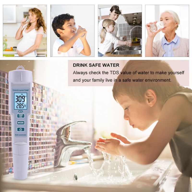 Bộ Dụng Cụ Đo Nhiệt Độ Nước Bể Cá Trong Nhà 4 Trong 1 Tiện Dụng