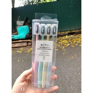 set 4 bàn chải đánh răng lúa mạch mujii