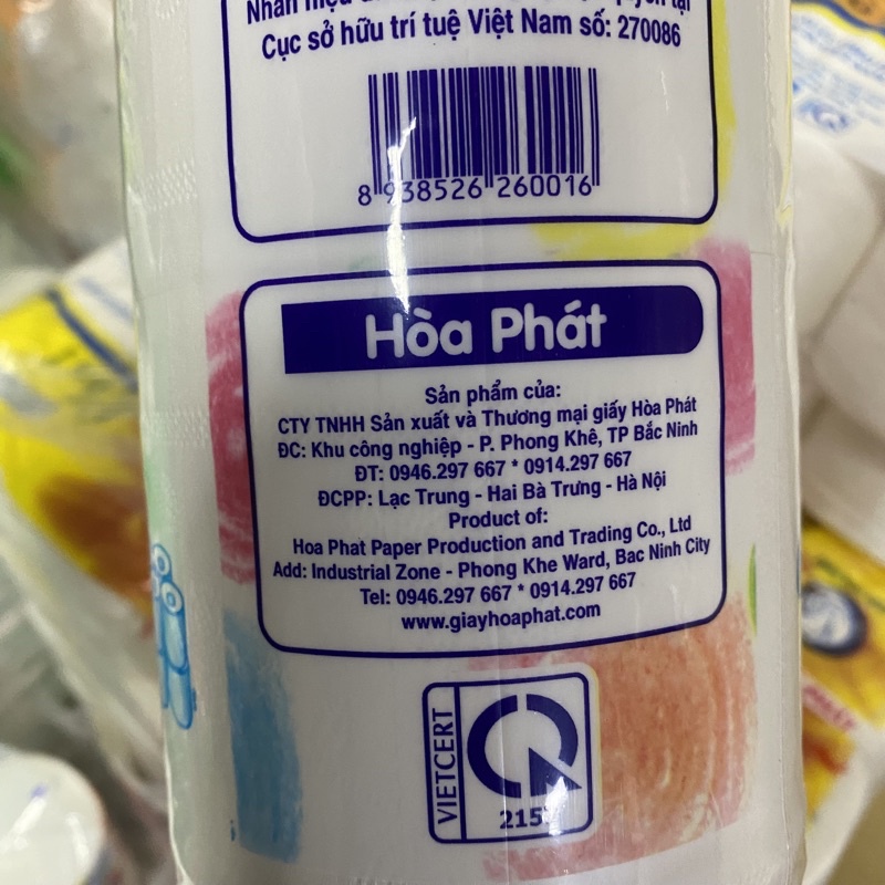 Giấy vệ sinh Hòa phát 3 lớp cao cấp 6 cuộn 1kg cho gia đình, quán ăn, nhà hàng