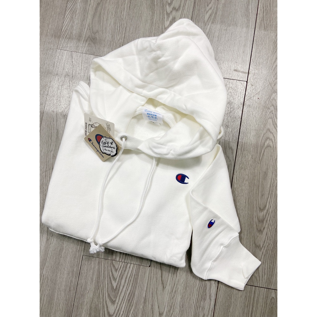 THE AMERICAN BOX Áo hoodie Champion ⚡ authentic ⚡ reverse weave màu trắng