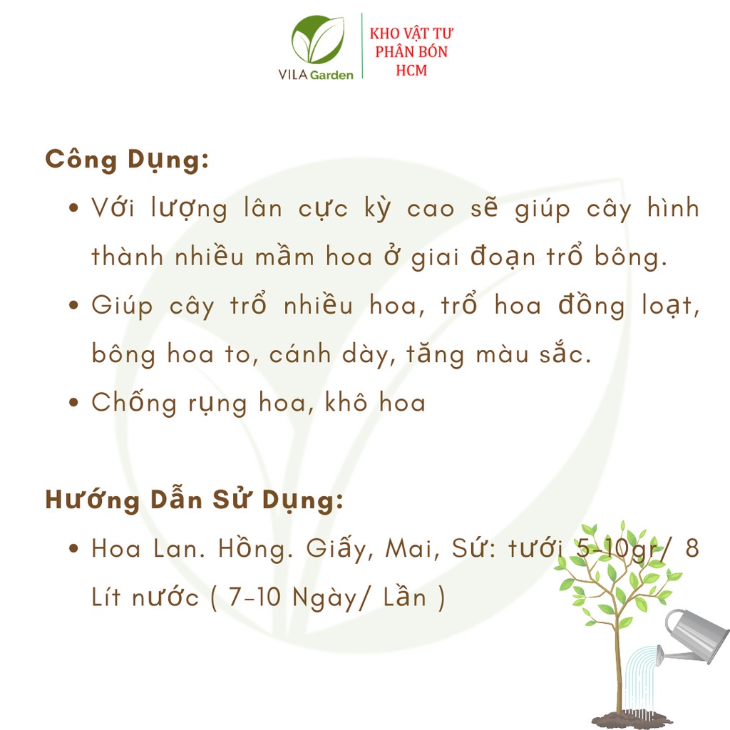 Phân Bón NPK Vi Lượng Kích Hoa AC LÂN 10-60-10+TE Chuyên Gia Tạo Mầm Hoa hũ 100g