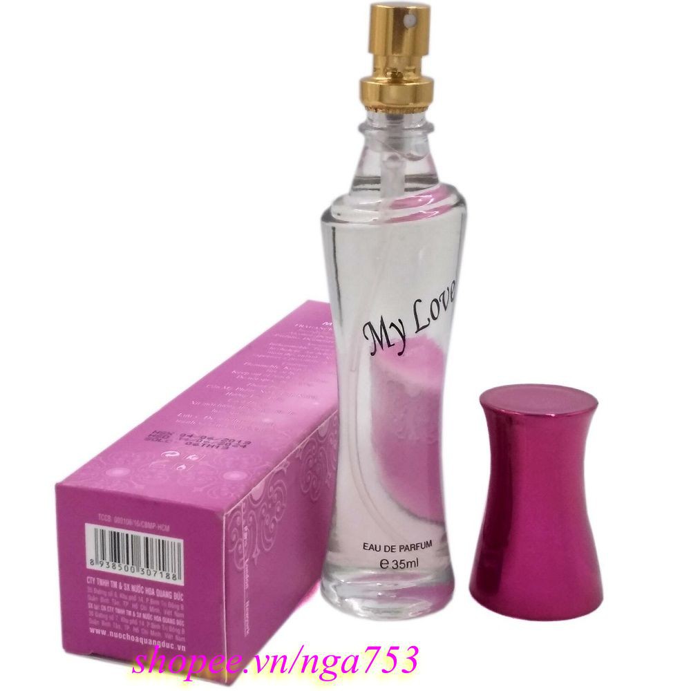 Nước Hoa Nữ 35ml My Love Hộp Màu Hồng Chính Hãng.