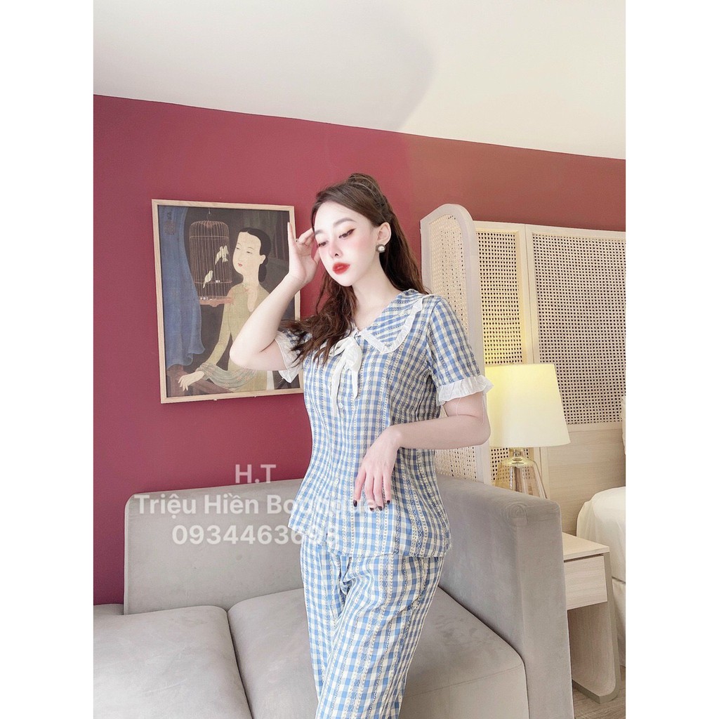 Pijama- Bộ đồ Mặc Nhà Đũi Xước Quần Dài Hàng Cao Cấp Loại 1 .