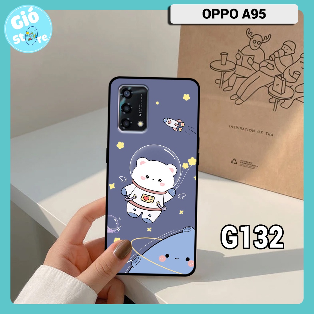 Ốp lưng Oppo A95 - Ốp điện thoại Oppo in hình gấu xinh, gấu vũ trụ đáng yêu