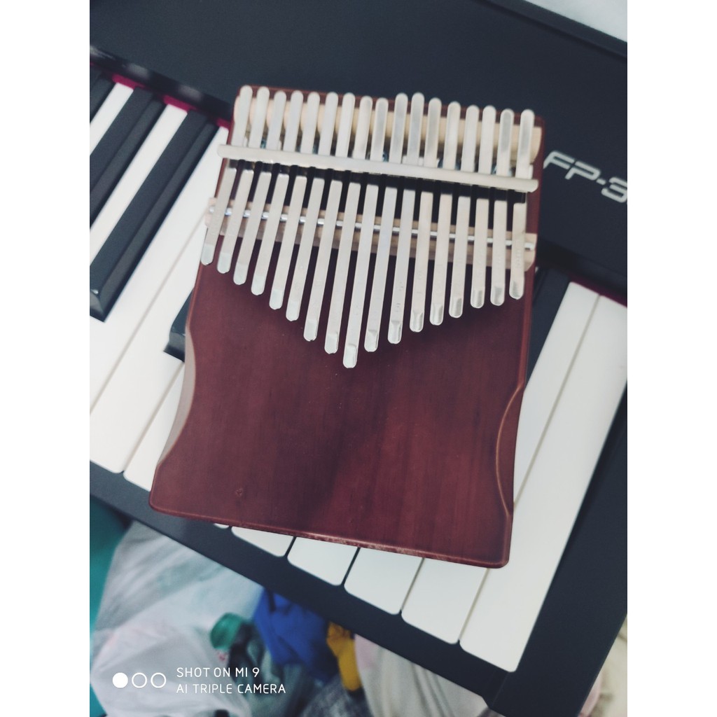 Đàn Kalimba 17 phím Nâu ĐẬM Mahogany M-17 Âm thanh tựa đàn piano đàn hạc Tặng BÚA CHỈNH,HDSD