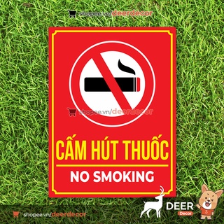 Tem Decal Cấm Hút Thuốc - Có Keo Dán - DEER DECOR