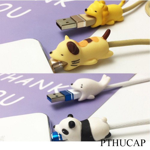 Phụ kiện thú cắn cáp bọc bảo vệ đầu dây cáp sạc USB Cable Bite siêu cute siêu dễ thương(có ảnh thật)