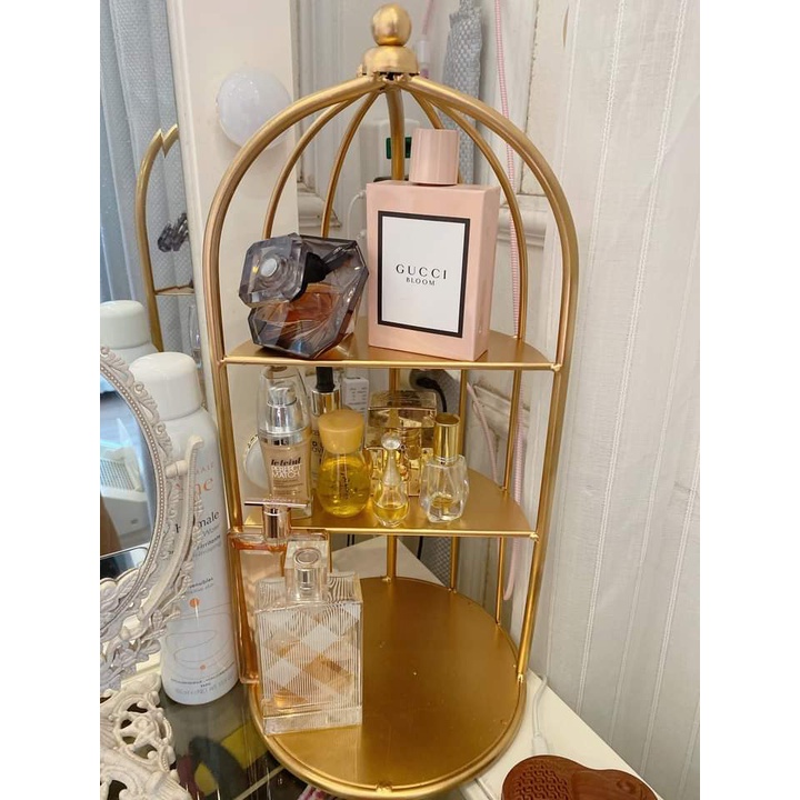 Kệ Mĩ Phẩm Lồng Chim 3 Tầng Mini Phong Cách Bắc Âu Decor Trang Trí Nhà Cửa