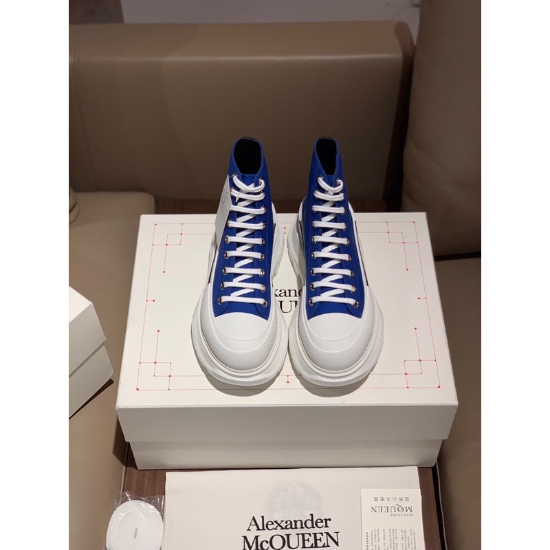 Giày thể thao/sneaker cổ cao của nam Alexander McQueen cao cấp đế cao 6.5cm thiết kế đơn giản và phong cách