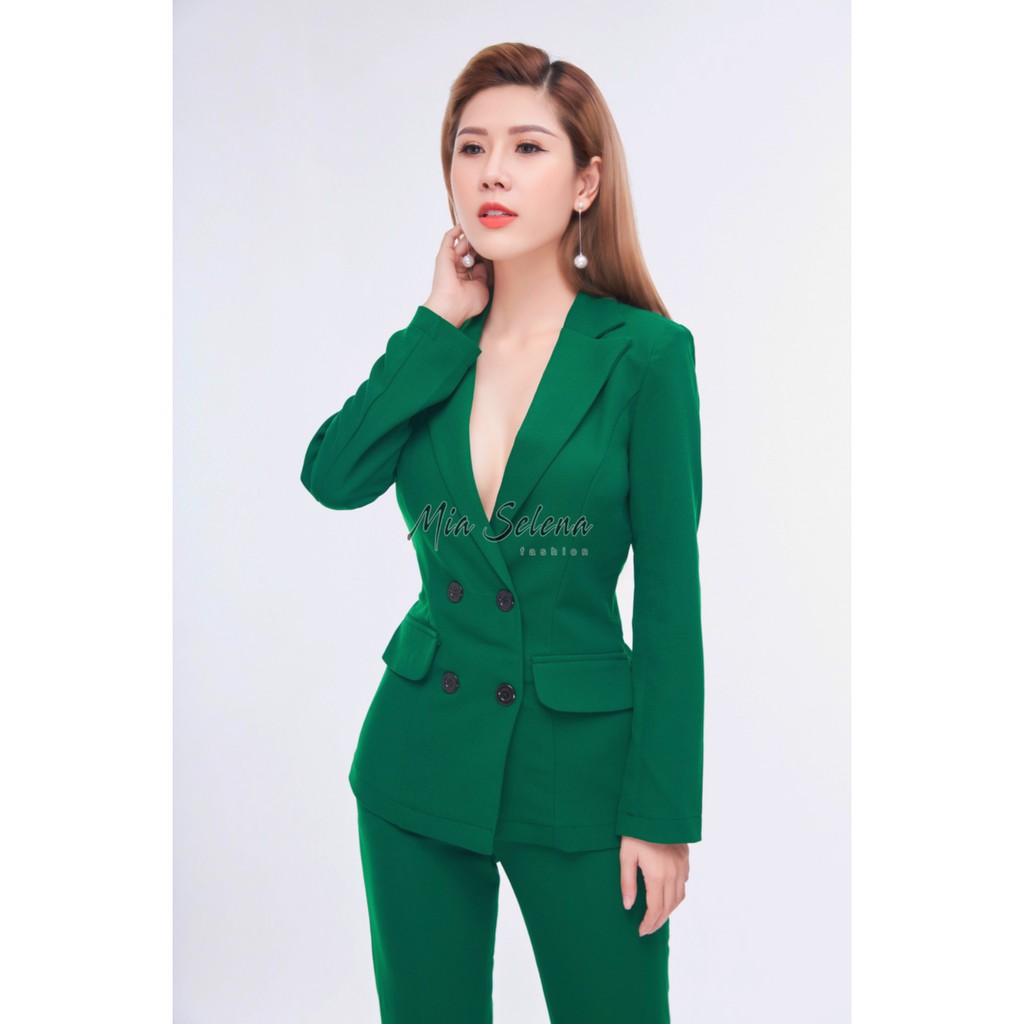 Vest thời trang Mia Selena xanh lá thiết kế trẻ trung