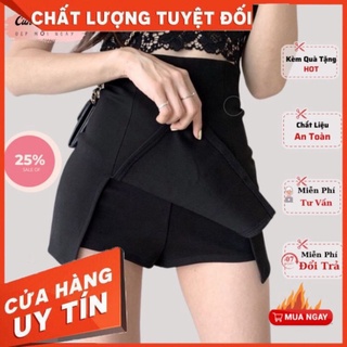 Chân váy chữ A HANI xẻ tà 2 bên dáng ngắn lưng cao ôm dáng cao cấp quần trong may dày-PC53