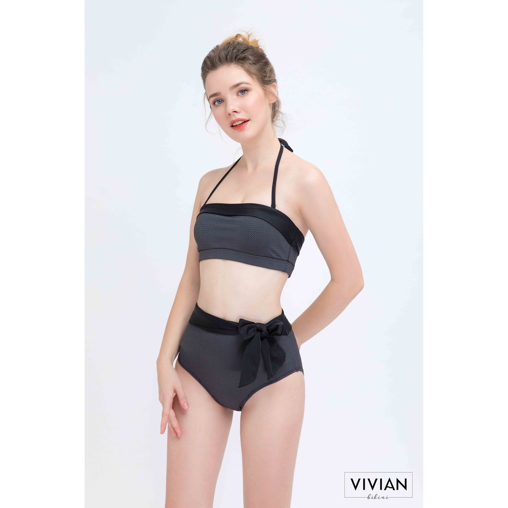 Đồ bơi Nữ VIVIAN kiểu Lưng cao quần nơ, áo ống- màu Khác - VS078_X