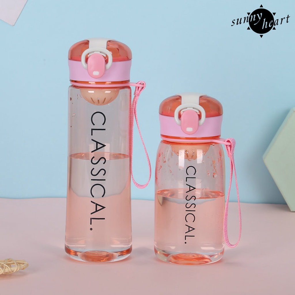 Bình Nước Có Ống Hút Thiết Kế Đơn Giản Chống Tràn 400ML/500ML Cao Cấp Cho Bé