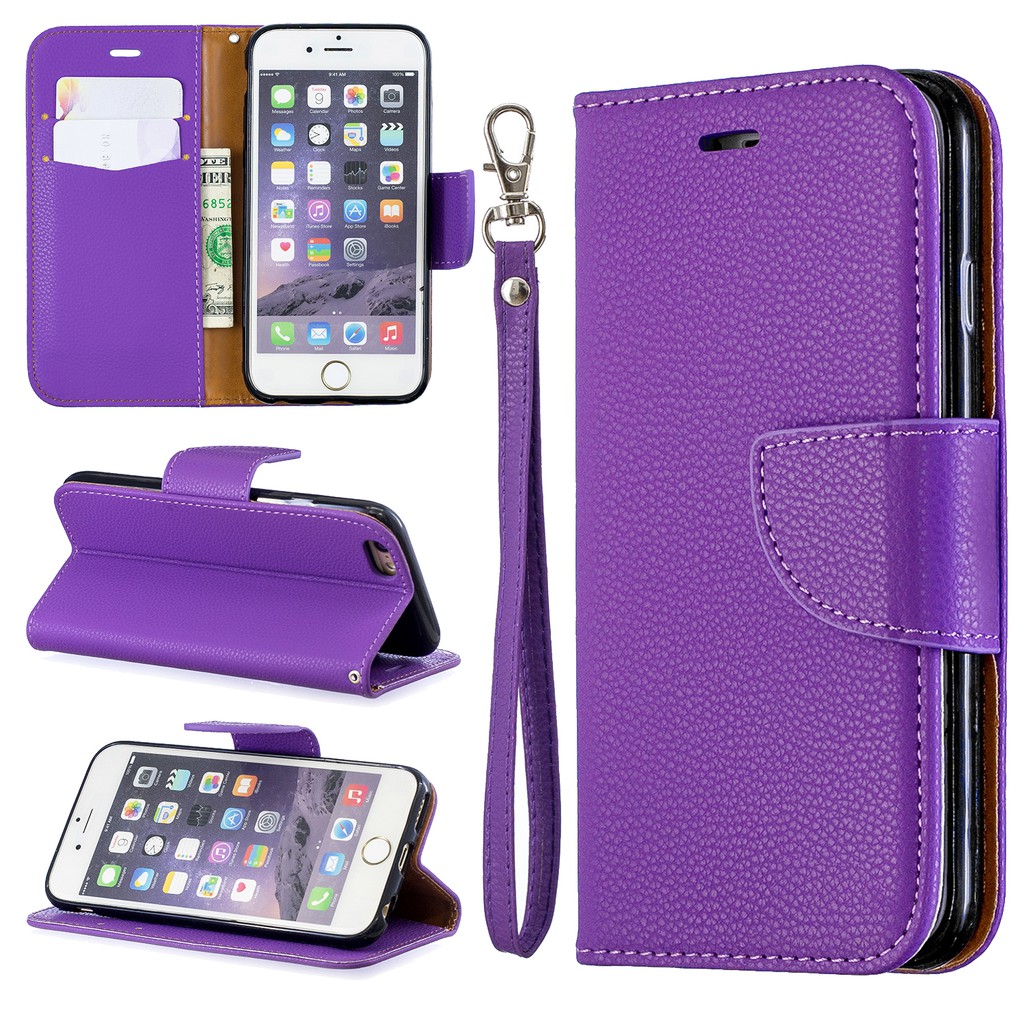 Bao da điện thoại dạng ví dây đeo cho iPhone 6/6S/6 Plus/6S Plus | BigBuy360 - bigbuy360.vn