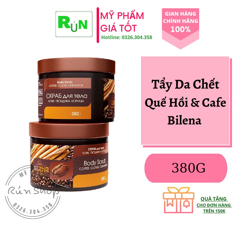 Tẩy da chết body Quế hồi Nga [CHÍNH HÃNG 100%] - Làn da căng bóng thơm mùi cafe, trắng sáng ngay sau lần đầu sử dụng