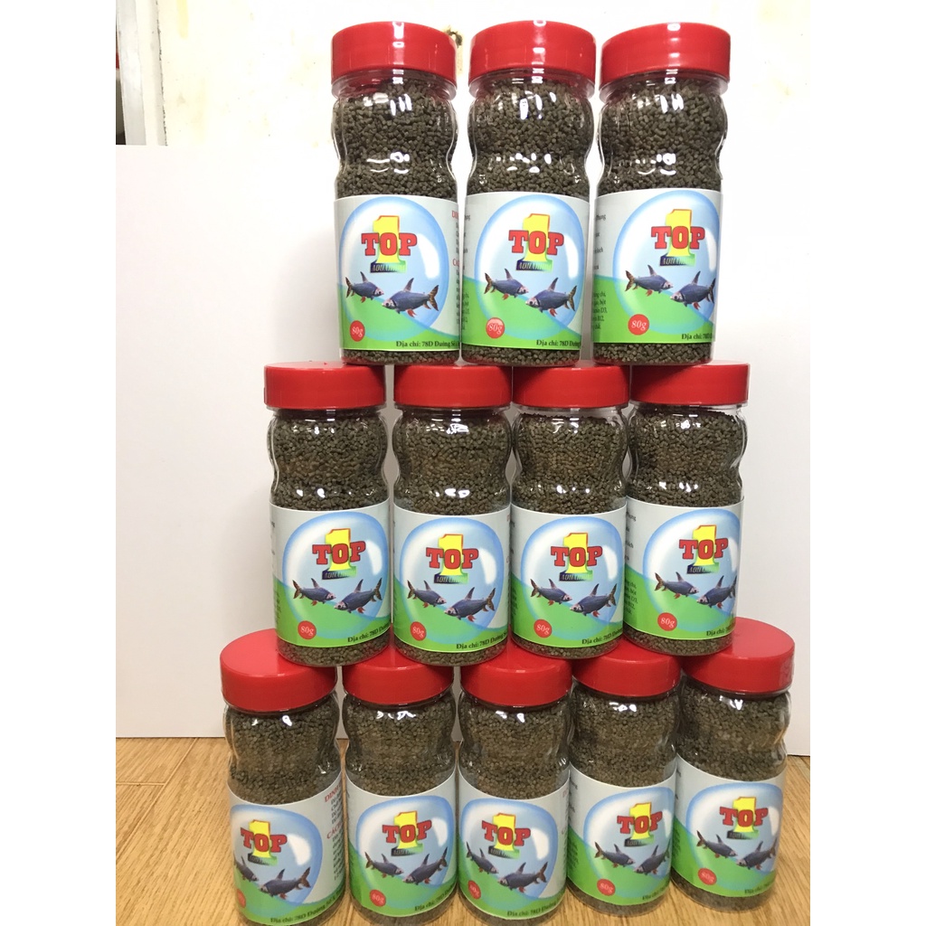 Cám TOP-ONE - Thức Ăn Chuyên Cho Cá Phi Phụng I Thức Ăn Cá Phi Phụnng 80gram