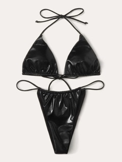 [BKN396] <ÂU> SET BIKINI BASIC DA BÓNG 2 MÀU QUẦN THONG/LỌT KHE