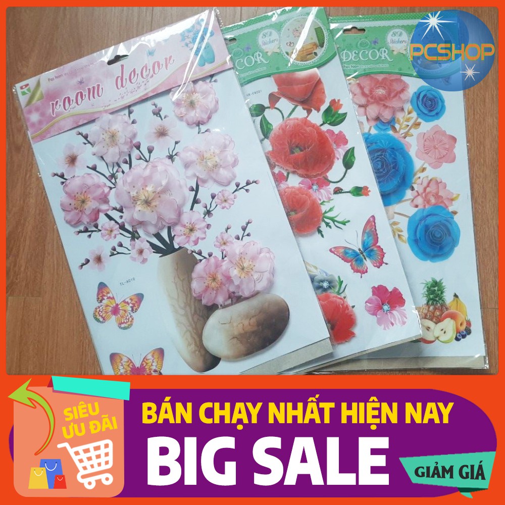 [ FREESHIP CÓ VIDEO + ẢNH THẬT ] TRANH DÁN TƯỜNG, DCAN BÌNH HOA DÁN TƯỜNG 3D SIÊU ĐẸP