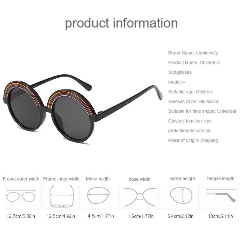 Kính Mát Màu Cầu Vồng Thời Trang Dành Cho Bé Gái