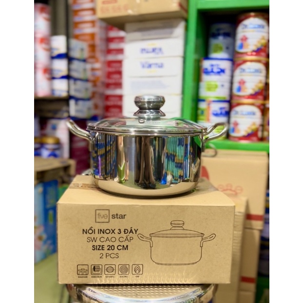 Nồi inox 3 đáy Five star 20cm