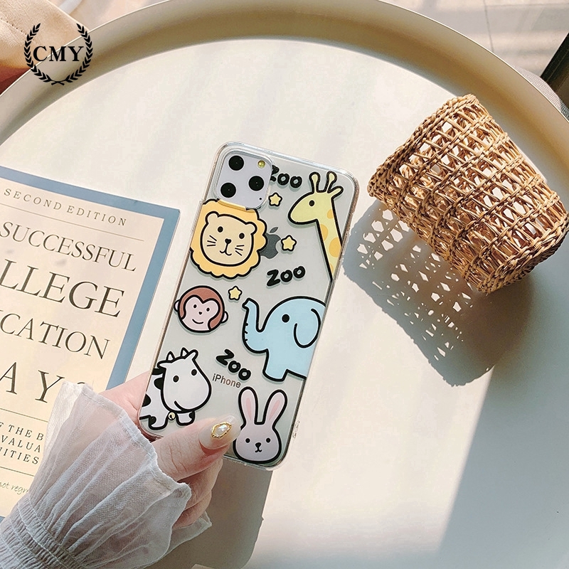 Ốp điện thoại họa tiết sở thú màu vàng và hồng cho iPhone11/11Pro 11pro Max X XR XS XS MAX 78 plus SE | BigBuy360 - bigbuy360.vn