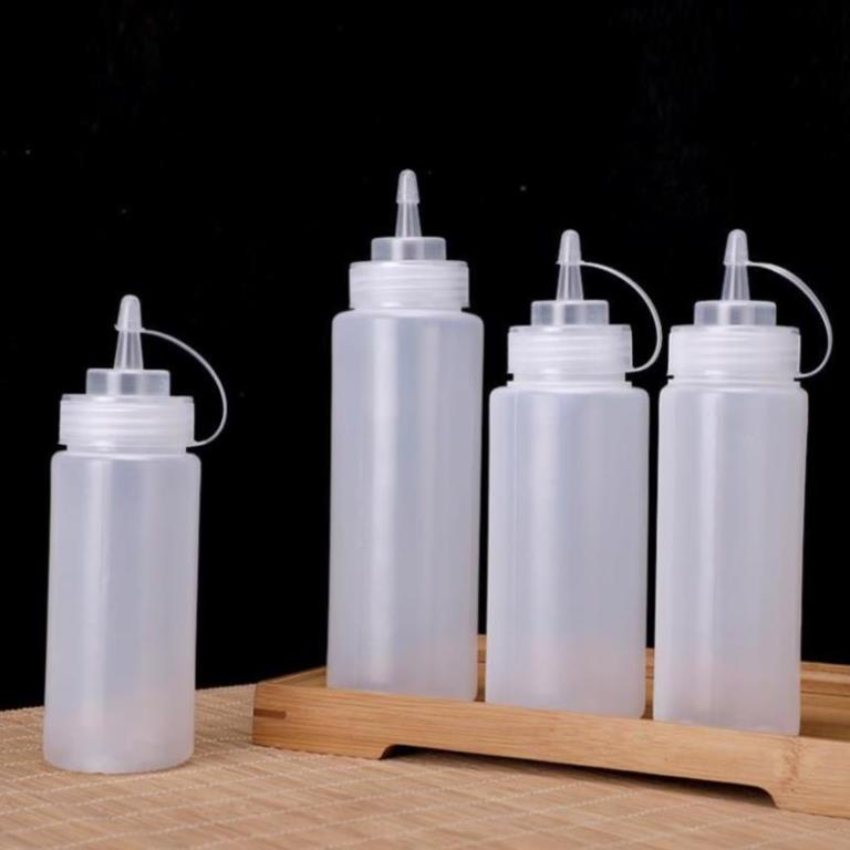Bình bóp nhựa xịt tương siro sữa đặc sốt mayonnaise 400ml 600ml 1000ml -Bình đựng siro pha chế, nước sốt ca T290H