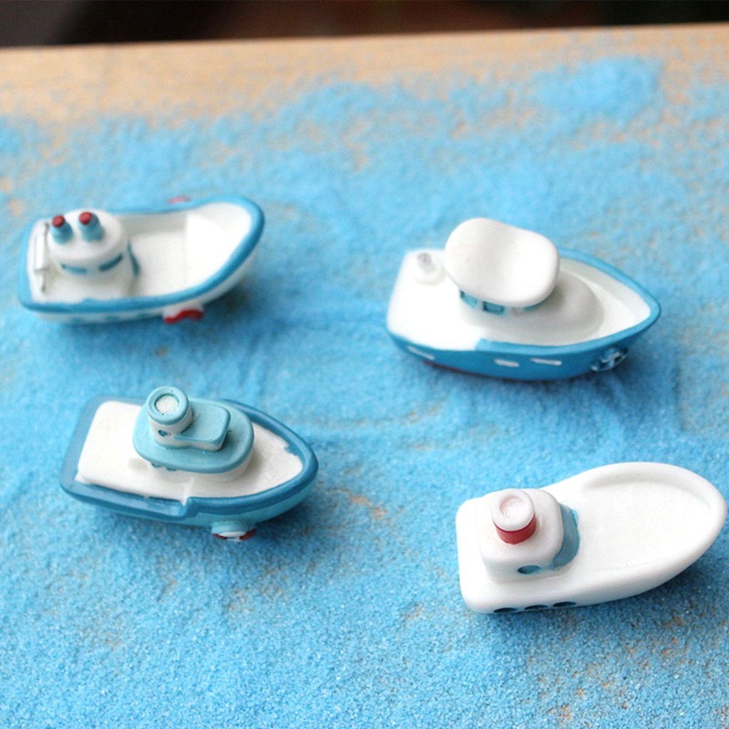 Du Thuyền Mini Bằng Nhựa Resin Trang Trí Bể Cá