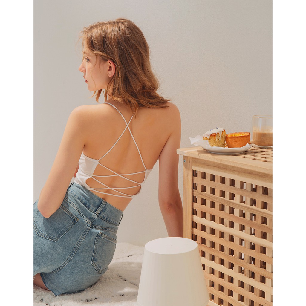 Áo bra nâng dây mảnh đan chéo sau nữ Air Space 2110105005