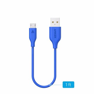 [Freeship toàn quốc từ 50k] Cáp sạc siêu bền ANKER Powerline Micro-USB 0.3m cho Android (Xanh dương)