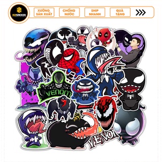 Sticker Venom Dán Mũ Bảo Hiểm Chất Liệu Decal PVC 5 Lớp Chống Nước Cắt Sẵn TỪng Hình Dễ Dàng Sử Dụng
