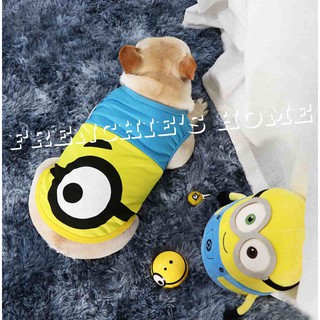 ÁO SÁT NÁCH 3 LỖ "MINION" ( TẶNG KÈM ĐÈN LED MINION ) CHO CHÓ BULL/PUG ( FRENCHIE'S SHIRT )