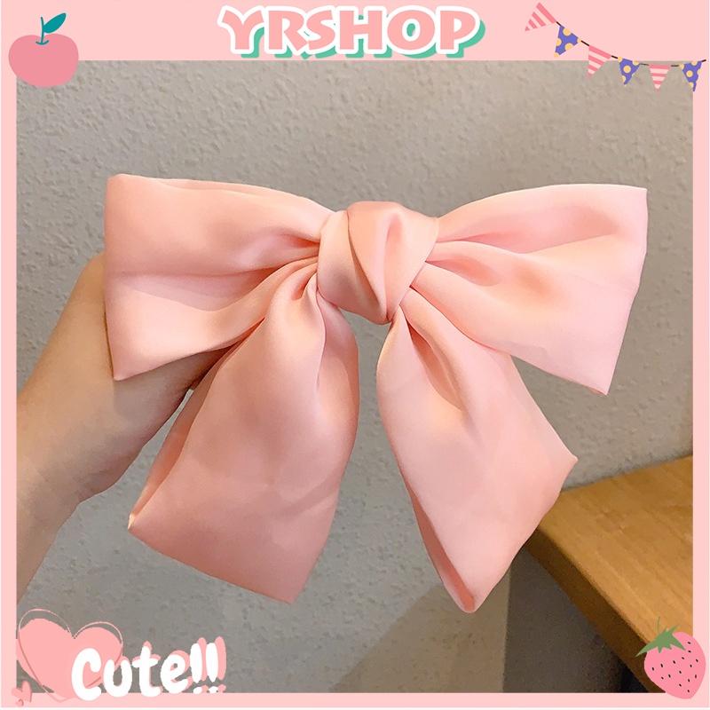 [Hàng mới về] Kẹp tóc nơ lớn nhiều màu sắc tùy chọn thời trang mùa xuân cho nữ