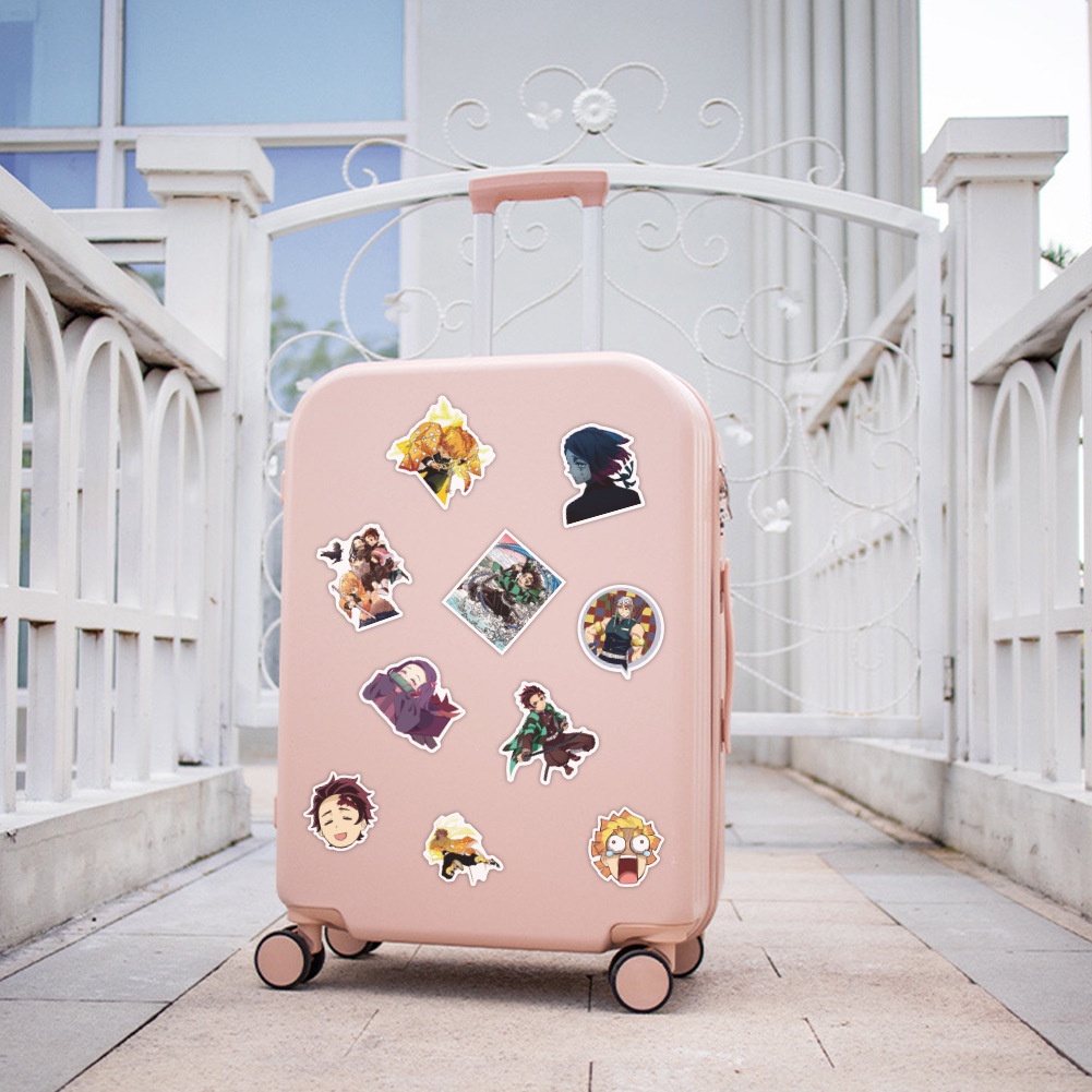 50/ 100/ 200/ 300/ 400 Miếng dán trang trí xe hơi/ ván trượt / xe máy/ xe đạp/ hành lý họa tiết hoạt hình Demon Slayer