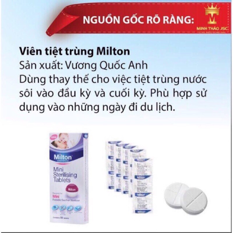 Viên tiệt trùng Milton hộp 50 viên chính hãng (date mới nhất)