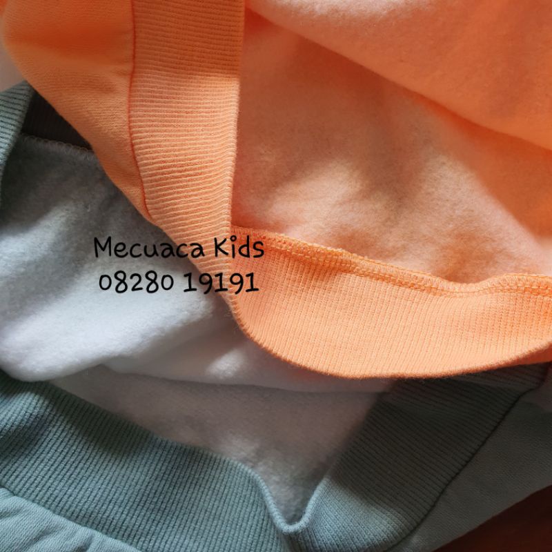 Áo hoddie nỉ bông có mũ màu loang xanh cam cho bé trai bé gái xuất dư
