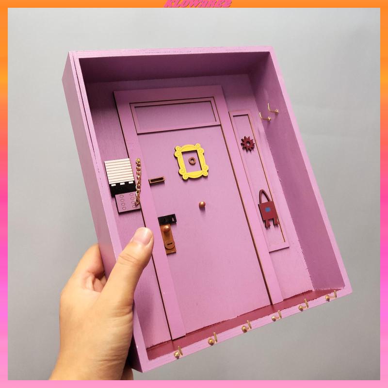 Set 2 Móc Treo Chìa Khóa 6 Móc Bằng Gỗ Gắn Tường Sắp Xếp Gọn Gàng