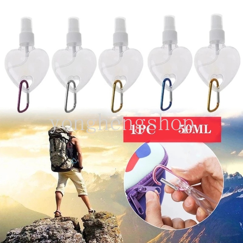 Bình rỗng hình trái tim đựng dung dịch rửa tay 50ml có móc khóa