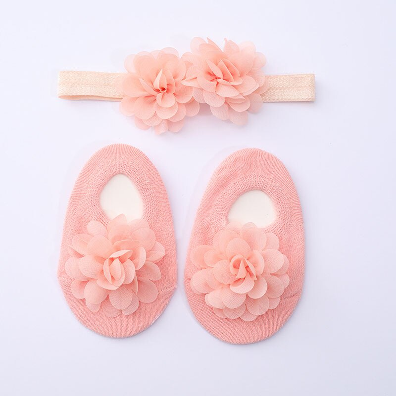 Set 2 Món Vớ Công Chúa Màu Trơn Đính Hoa Ren Dành Cho Bé Gái Sơ Sinh