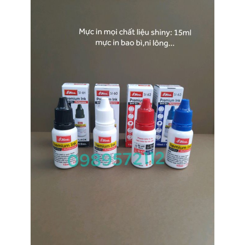 Mực dấu in ni lông,in trên mọi chất liệu shiny-mực nhanh khô