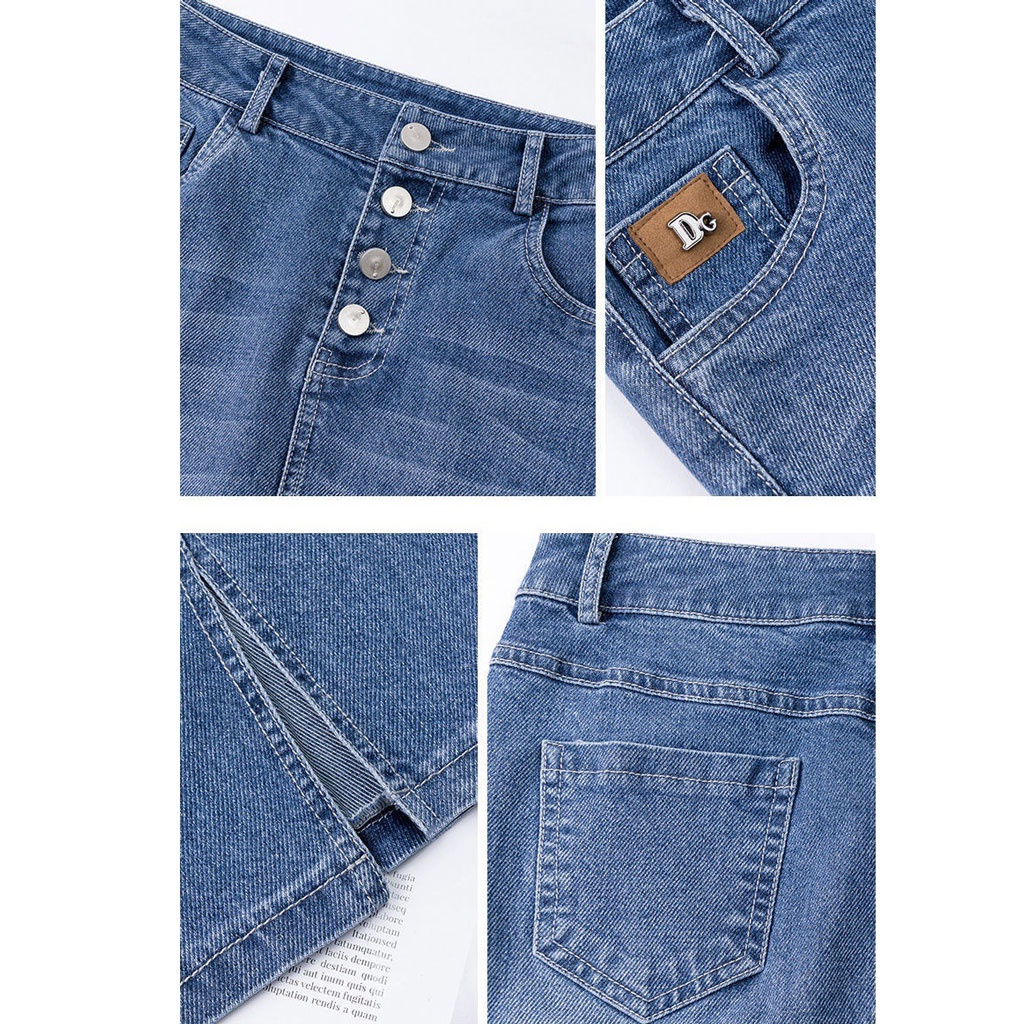 Chân Váy Bò Dáng Dài Hot Trend - Chân Váy Jeans Xẻ Tà Dáng Dài 2022 Mã VJ2211