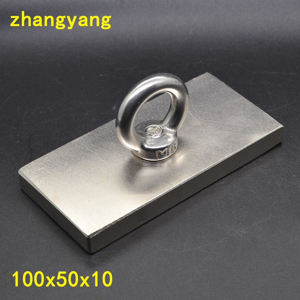 Nam châm viên khối 100x50x10mm, loại nam châm trắng đất hiếm lực hút siêu mạnh