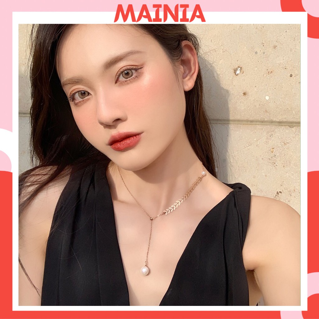 Dây Chuyền Vòng Cổ Hình Chiếc Lá Phong Cách Hàn Quốc Thanh Lịch Sang Trọng Mainia Shop