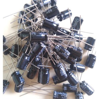 SÉT 50 LINH KIỆN TỤ ĐIỆN NHÔM 10UF 50V LOẠI TỐT