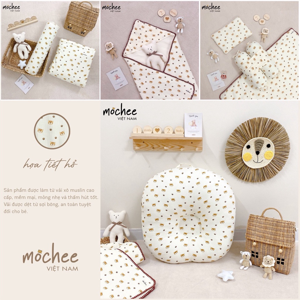 Combo Chăn Gối Mochee Cho Bé yêu