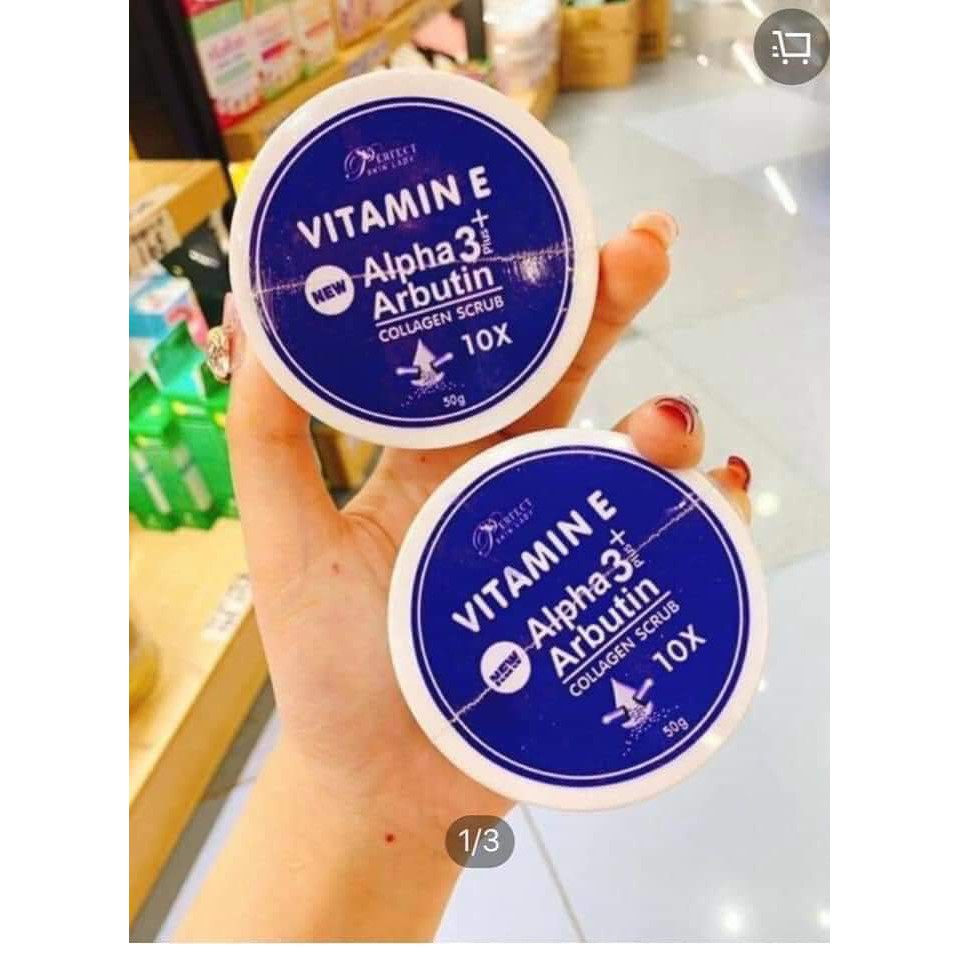 Tẩy tế bào Vitamin E ALPHA ARBUTIN 3+Plus Collagen Scrub 50gr