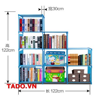 Kệ Sách 3 Buồng 9 Ngăn tiện dụng đựng sách vỡ đồ dùng trong phòng trong nhà GD651