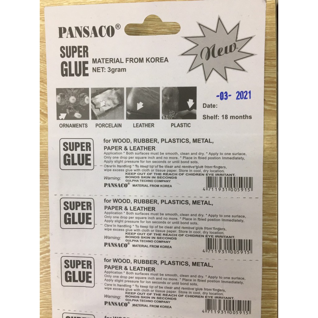 Keo dán siêu dính SUPER GLUE chính hãng 100% PANSACO