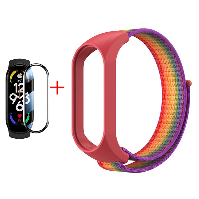 Dây đeo nylon + kính lực bảo vệ màn hình jansin cho xiaomi mi band 7 smart band mi band 7