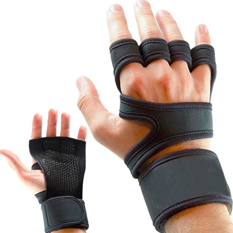 Găng Tay Kèm Đai Quấn Cổ Tay Hỗ Trợ Tập Gym / Thể Hình